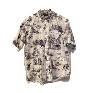 Tommy Hilfiger USA Liberty Bell White Blue Short Sleeve - Runs Large - EUC